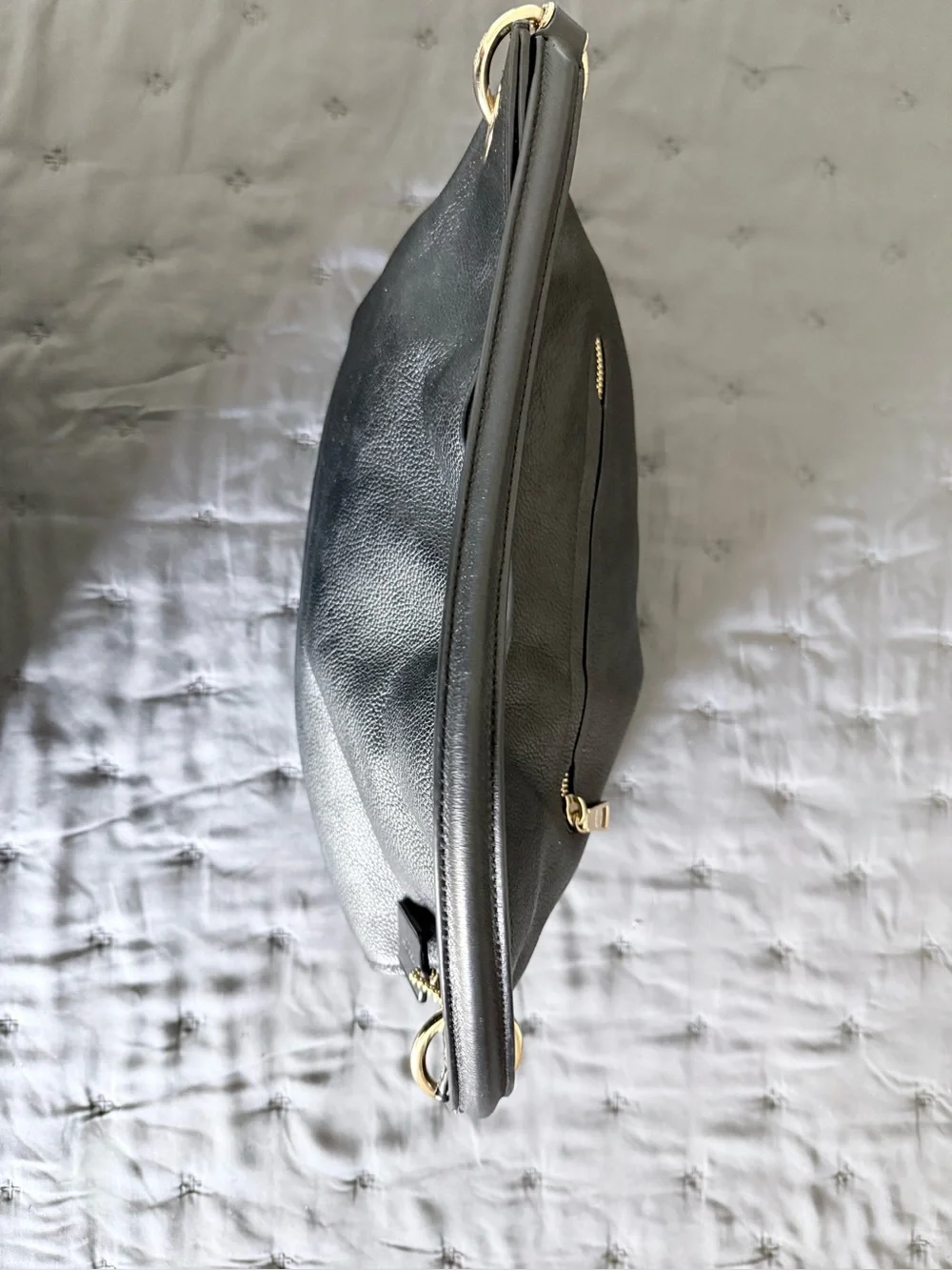 Coach Black Pebbled Leather Shoulder Bag with Gold Hardware